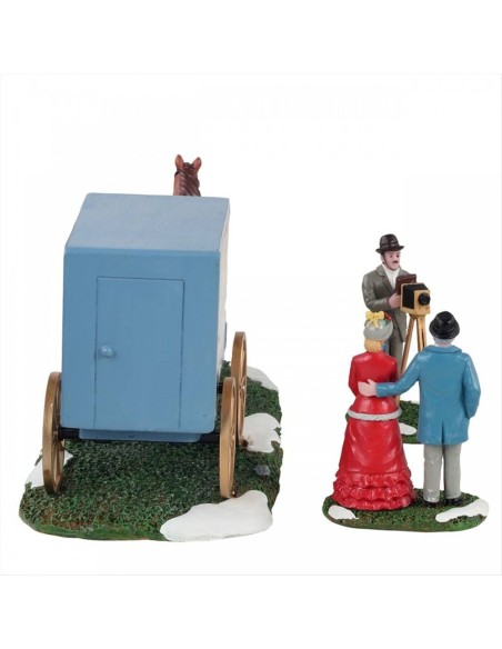 Traveling Photographers Wagon 13561 LEMAX – Set 3 Carri Fotografici Ca
