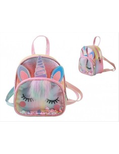Zaino Unicorno Glitter H20cm 🦄✨ Con Tasca Frontale – 20x18x10 cm