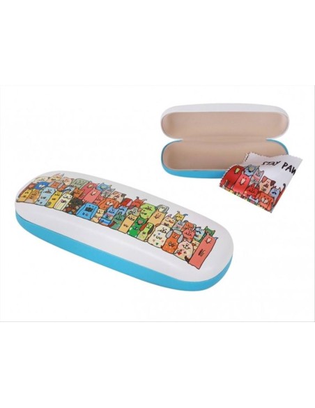 Custodia Occhiali STAY PAWSITIVE 😺✨ Rigida e Kawaii - 16,5x7,5x3,9 cm