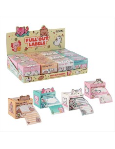 Sticky Label Rolls Kawaii ✨ 4 Fantasie - Capybara, Axolotl, Gatto, Uni