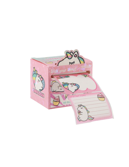 Sticky Label Rolls Kawaii ✨ 4 Fantasie - Capybara, Axolotl, Gatto, Uni