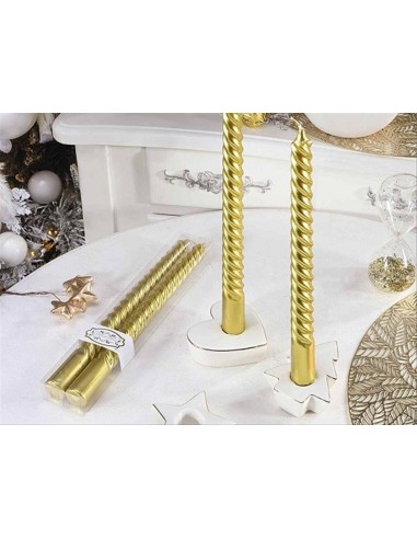 Set 2 Candele a Stelo Twist Oro ✨