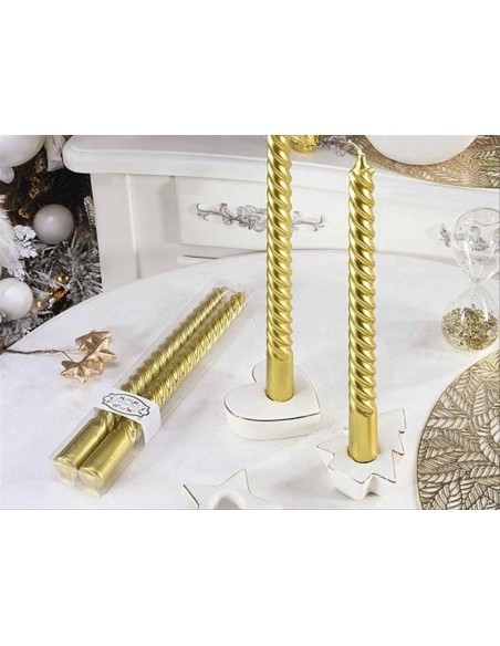 Set 2 Candele a Stelo Twist Oro ✨
