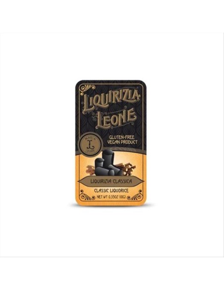 Tronchetti di Liquirizia senza zucchero Pastiglie Leone - Lattina 10g