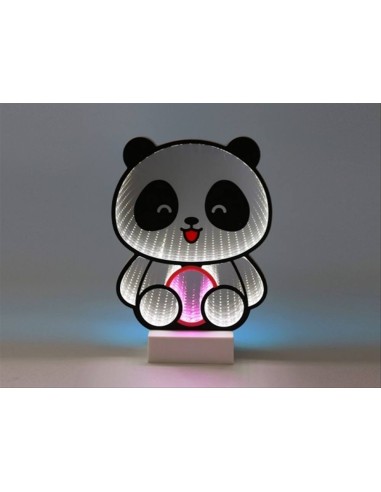 Lampada Infinita LED Panda h27,8cm - Effetto Neon USB Batteria