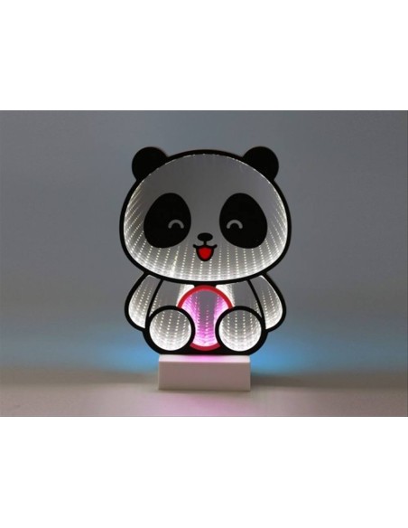 Lampada Infinita LED Panda h27,8cm - Effetto Neon USB Batteria
