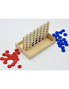 Forza 4 in Legno 24,8x15,7x4,6cm - Gioco da Tavolo Strategico