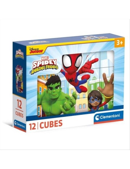 Puzzle Cubo 12 pz Spidey – Clementoni 3+, con 6 immagini divertenti