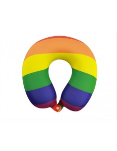 Cuscino da Viaggio Arcobaleno Love is Love 40x40x15cm - Morbido in Foa