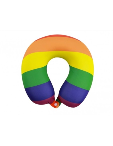 Cuscino da Viaggio Arcobaleno Love is Love 40x40x15cm - Morbido in Foa