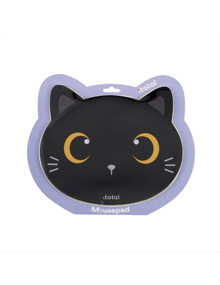 Tappetino Mouse Sagomato Gatto Nero 21,9x24,7x0,3cm