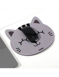 Tappetino Mouse Sagomato Gatto Grigio 21,9x24,7x0,3cm