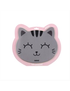 Tappetino Mouse Sagomato Gatto Grigio 21,9x24,7x0,3cm 2