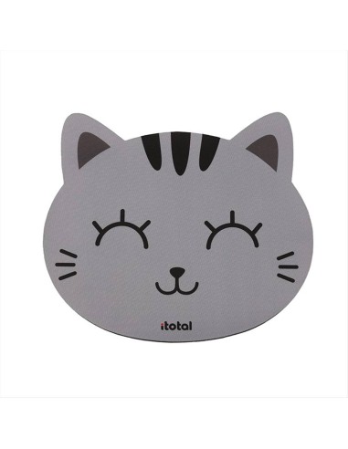 Tappetino Mouse Sagomato Gatto Grigio 21,9x24,7x0,3cm