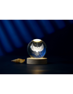Lampada Sfera Cuore con Ali iTOTAL - 3 Formati LED con Base in Legno 2