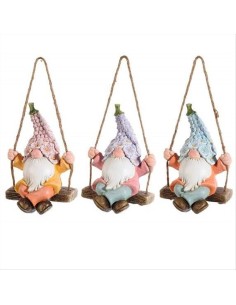 Gnomo Primaverile su Altalena in Resina – 3 Colori 🐾