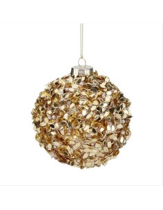Pallina di Vetro 10cm Perle Foil Oro – Decorazione Natalizia Elegante 