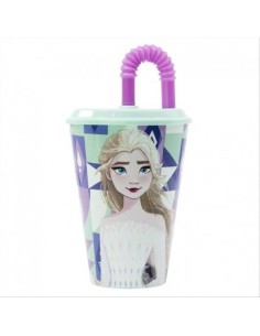 Bicchiere con cannuccia pieghevole 430ml Frozen – Magia in ogni sorso!
