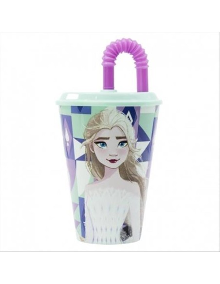 Bicchiere con cannuccia pieghevole 430ml Frozen – Magia in ogni sorso!