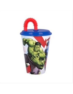 Bicchiere con cannuccia pieghevole 430ml Avengers – Per super sorsi se 2