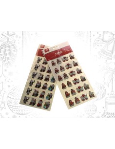 Adesivi Natalizi in 3D 24pz - Babbo Natale e Pupazzo di Neve