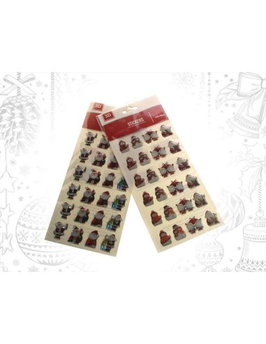 Adesivi Natalizi in 3D 24pz - Babbo Natale e Pupazzo di Neve