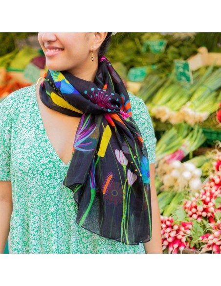 Foulard Pareo Balade JARDIN FLEURI 🌸 100x180cm – Primavera da Indossa