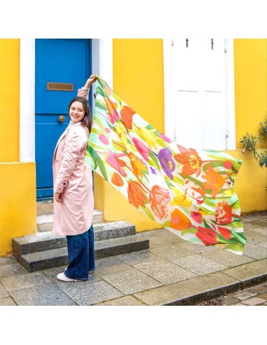 Foulard Pareo Balade TULIPES 🌷 100x180cm – Tulipani, Colori e Stile |