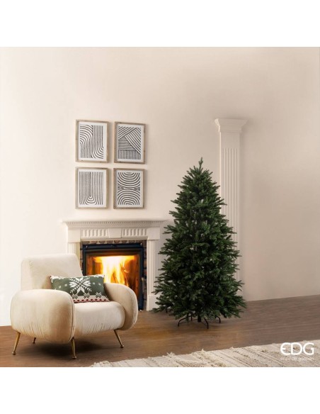 EDG Albero Pino Cristallo H180cm D112cm Albero di Natale Realistico e 