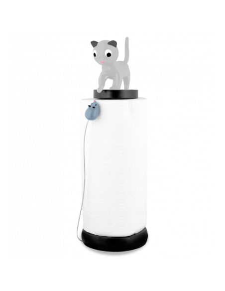PYLONES Portarotolo Gatto Grigio con Topo