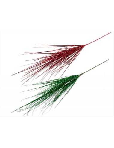 Ramo filamenti metallizzati a spirale - H104 cm - Rosso o verde scinti