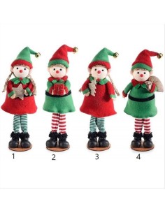 Elfo di Natale con campanellino dorato - 4 varianti - H24 cm 🎅🔔
