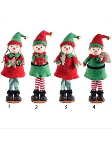 Elfo di Natale con campanellino dorato - 4 varianti - H24 cm 🎅🔔