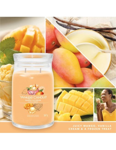 Yankee Candle Mango Ice Cream - Giara Grande 567g, Dolcezza Esotica e 