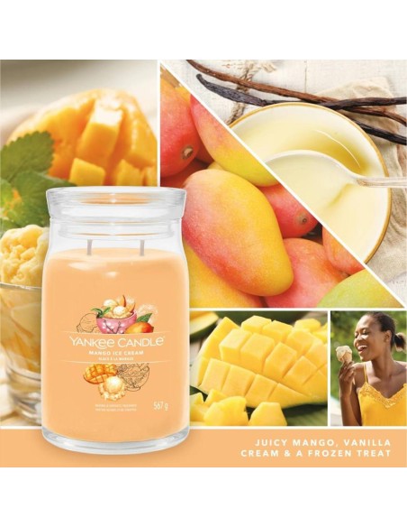 Yankee Candle Mango Ice Cream - Giara Grande 567g, Dolcezza Esotica e 