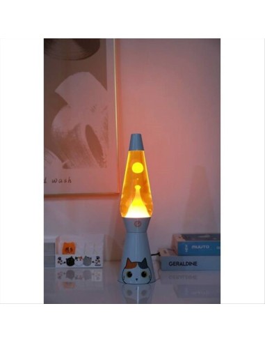 iTOTAL Lampada lava LED Gatto h40cm | Diamante Rosa