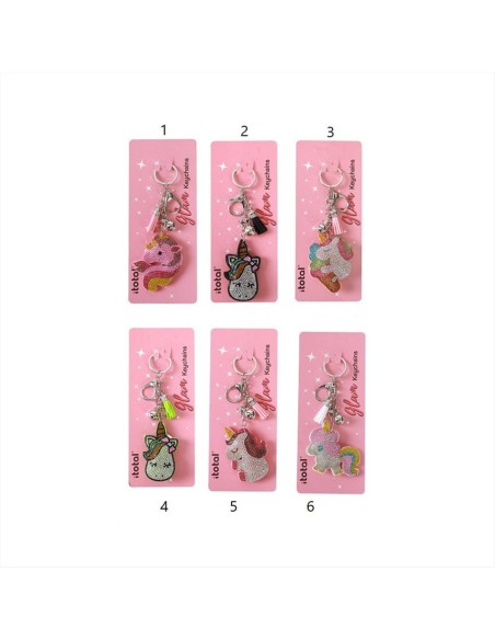 Portachiavi Unicorno Glitterato 🦄✨ 6 Fantasie - Charm Kawaii iTotal