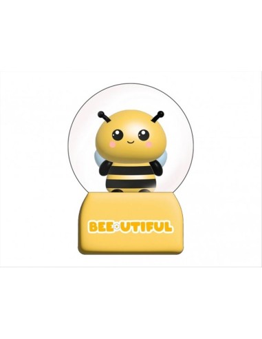 Palla di Neve con LED Ape - Decorazione luminosa Diamante Rosa