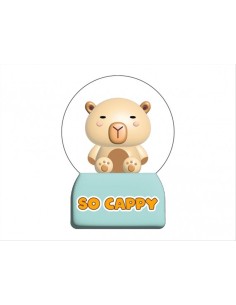 Palla di Neve con LED Capybara Diamante Rosa - Decorazione luminosa di