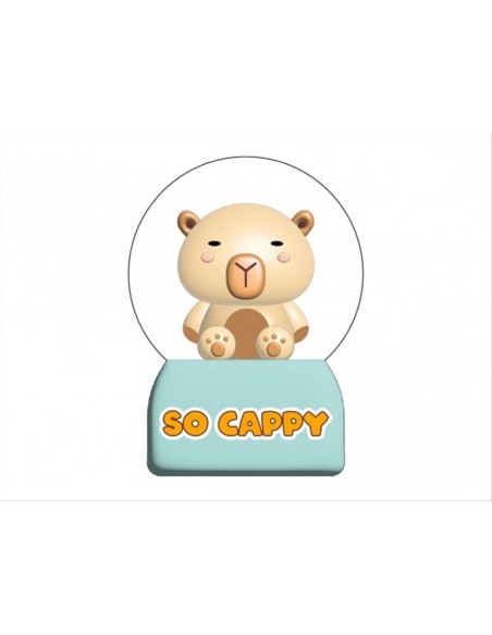 Palla di Neve con LED Capybara Diamante Rosa - Decorazione luminosa di