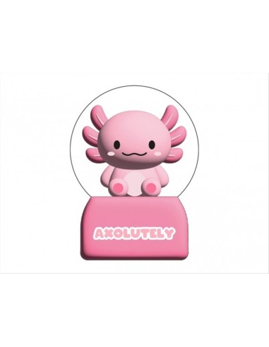 Palla di Neve con LED Axolotl Diamante Rosa - Decorazione luminosa