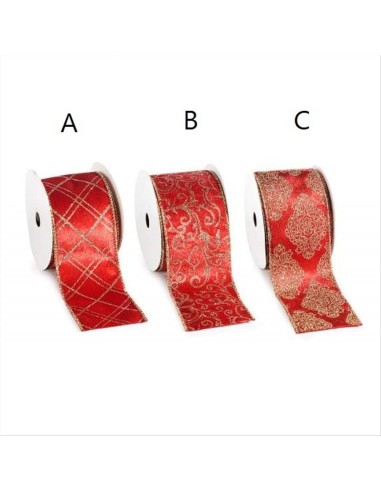 Nastro modellabile in velluto natalizio - 63 mm x 4,5 m - 3 varianti