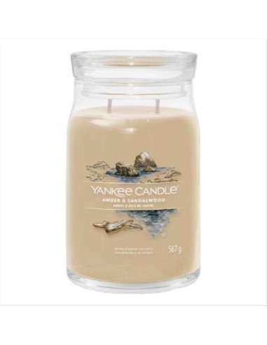 Yankee Candle Amber E Sandalwood - Giara Grande 567g, Fragranza Dolce 
