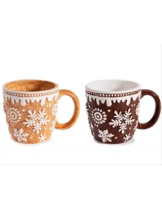 Tazza in ceramica natalizia Marzapane 3D - 450ml - 2 varianti chiaro o