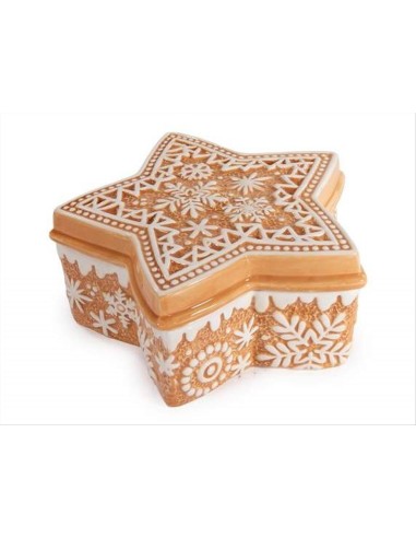 Biscottiera natalizia a stella in ceramica pan di zenzero - L20 cm 🍪⭐