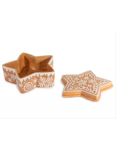 Biscottiera natalizia a stella in ceramica pan di zenzero - L20 cm 🍪⭐