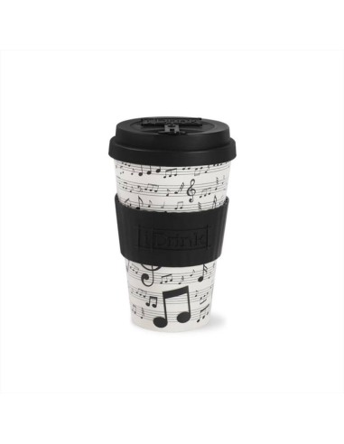 Tazza con Tappo in Silicone 435ml MUSICA 🎵 in rPET – Bevi al Ritmo Gi