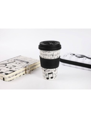 Tazza con Tappo in Silicone 435ml MUSICA 🎵 in rPET – Bevi al Ritmo Gi