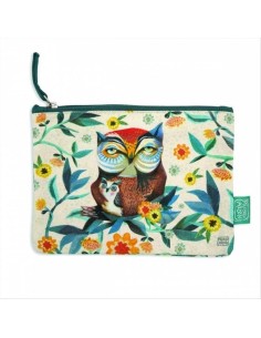 Astuccio pochette Gufo e Gufetto Allen Designs | Diamante Rosa