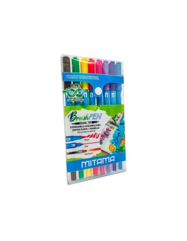 Brush Pen Mitama Doppia Punta – Set 8 Penne Acquerellabili
